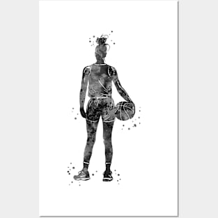 Girl Basketball Player With Ball Posters and Art